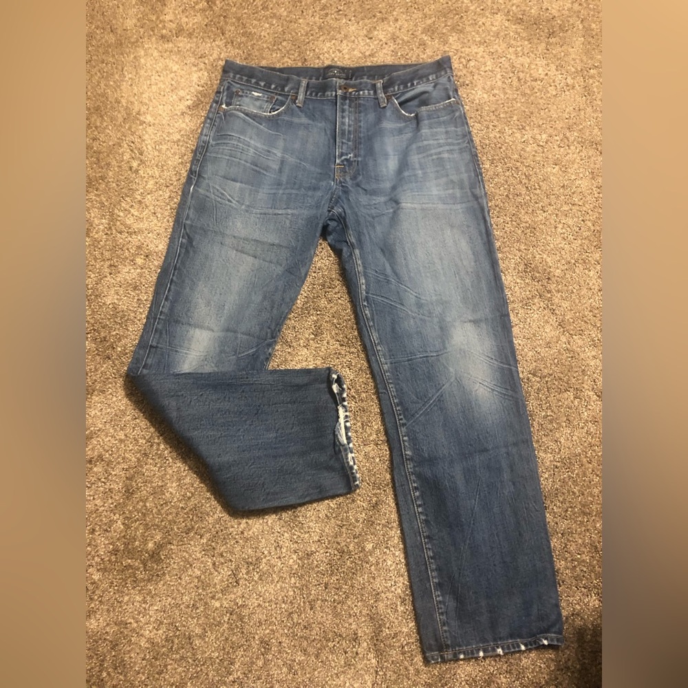 Lucky Brand 363 Vintage Straight Denim Jeans Mens 37x31 Medium Wash Blue